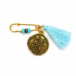 Μαρτυρικά Βάπτισης Πέτου με Χρυσό Κωνσταντινάτο και Χάντρες - Image 4