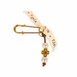 Μαρτυρικά Βάπτισης Πέτου με πλακέ Σταυρό και Κορδέλα Ευχών - Image 3