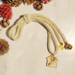 Γούρι 2026 χρυσό Σπίτι με εκρού Σμάλτο και Ελιά - Image 2