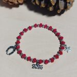 Βραχιόλι Γούρι 2026 Ελαστικό με Χάντρες τύπου SWAROVSKI - Image 3