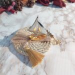 Γούρι 2026 Επιτραπέζιο χρυσό- ασημί Μεταλλικό Καράβι