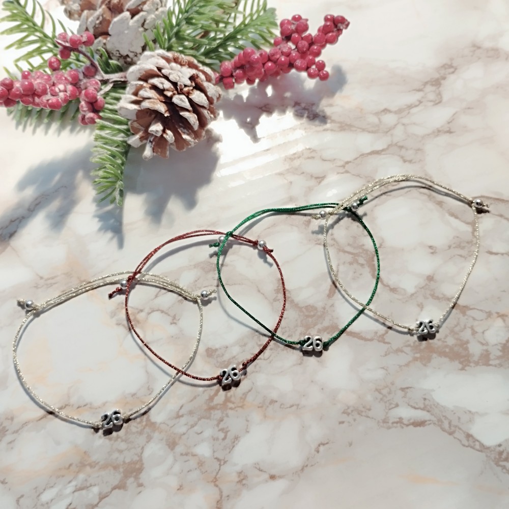 2586_17604348241.jpg Βραχιόλι Γούρι 2026 με Γυαλιστερό κορδόνι και Επάργυρο 26 - Image 1