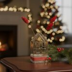 Γούρι 2026 Επιτραπέζιο Γυάλινο Διάφανο Σπίτι με Αποξηραμένα Λουλούδια - Image 4