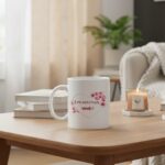 Κούπα Δώρο για τη Καλύτερη Νονά με ροζ Καρδιά και Λουλούδια - Image 3