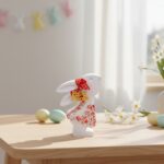 Επιτραπέζιος Κεραμικός Λαγός με Χρυσό Μεταλλικό Καλό Πάσχα - Image 2