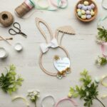 Διακοσμητικά Ξύλινα Αυτιά Λαγού με Πλέξι Καρδιά Δώρο για τη Δασκάλα - Image 2