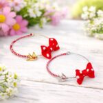 Μάρτης με Επίχρυσο Χελιδόνι σε Χρυσή Βέργα με Φιόγκο Πουά - Image 3