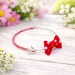 Μάρτης Ασημί Βέργα με Ασημί Χελιδόνι και Φιόγκο Πουά - Image 2