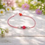 Μάρτης με Ασημί Πεταλούδες και Χάντρες Αχάτης - Image 2