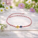 Μάρτης με Επίχρυσο Πλακέ Σταυρό και μπλε Μάτι - Image 2