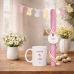 Πασχαλινή Λαμπάδα Μπαλαρίνα με Κούπα σε Ροζ Μελισσοκέρι - Image 3