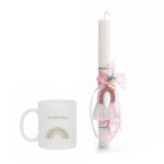 Πασχαλινή Λαμπάδα Ουράνιο Τόξο με Κούπα