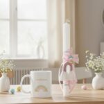 Πασχαλινή Λαμπάδα Ουράνιο Τόξο με Κούπα - Image 3