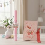 Πασχαλινή Λαμπάδα Πεταλούδα με Υφασμάτινο Σημειωματάριο - Image 3