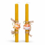 Πασχαλινές Λαμπάδες για Ζευγάρι με Μέλι & Λουκουμάδες σε Μελισσοκέρι