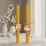 Πασχαλινές Λαμπάδες για Ζευγάρι με Μέλι & Λουκουμάδες σε Μελισσοκέρι - Image 2