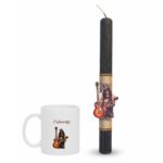 Πασχαλινή Λαμπάδα Ροκ Κιθαρίστας με Κούπα