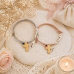 Μαρτυρικά Βάπτισης Βραχιόλι με Ξύλινο Φυσικό Σταυρό και Κορδέλα Ευχών - Image 2