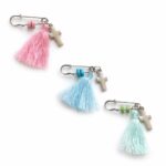 Μαρτυρικά Βάπτισης Πέτου με Ασημί Σταυρό και Κεραμικές χάντρες