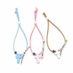 Μαρτυρικά Βάπτισης Βραχιόλι με Ξύλινο Σταυρό και Κορδέλα Ευχών σε σουέτ δέρμα