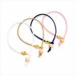 Μαρτυρικά Βάπτισης Βραχιόλι με Χρυσό Σταυρό και Χάντρα σε Σουέτ Δέρμα