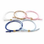 Μαρτυρικά Βάπτισης Βραχιόλι με Κυλινδρικό Χρυσό Σταυρό σε σουέτ Δέρμα