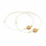 Μαρτυρικά Βάπτισης Βραχιόλι με Ξύλινο πλακέ Φυσικό Σταυρό