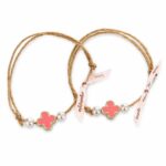 Μαρτυρικά Βάπτισης Βραχιόλι με Ακρυλικό ροζ Σταυρό