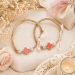 Μαρτυρικά Βάπτισης Βραχιόλι με Ακρυλικό ροζ Σταυρό - Image 2