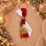 Γούρι 2027 σε Χρυσό Κρίκο με Χρυσό Ρόδι από Πλέξι καθρέφτη με Διάτρητο '27